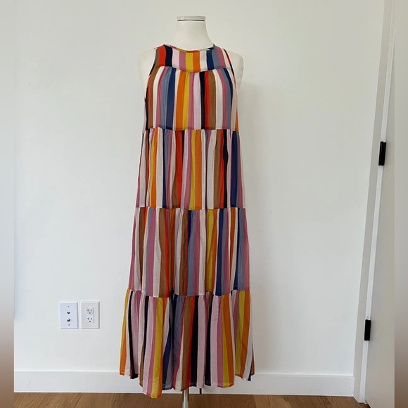 XiRENA Dresses & Skirts - Xirena Rainbow Stripe Tiered Dress XS